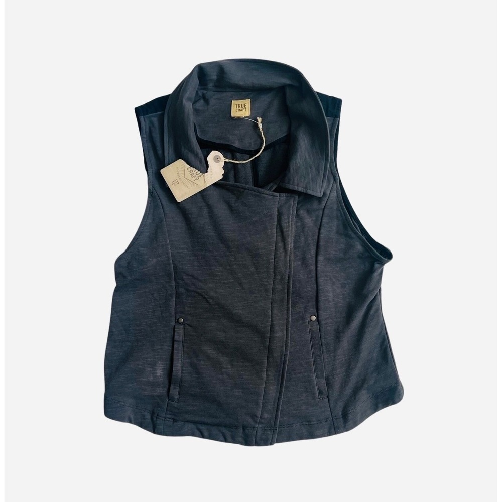 NWT New True Craft Green & Black Vest XL Women's Thick Material Women Top Zipper